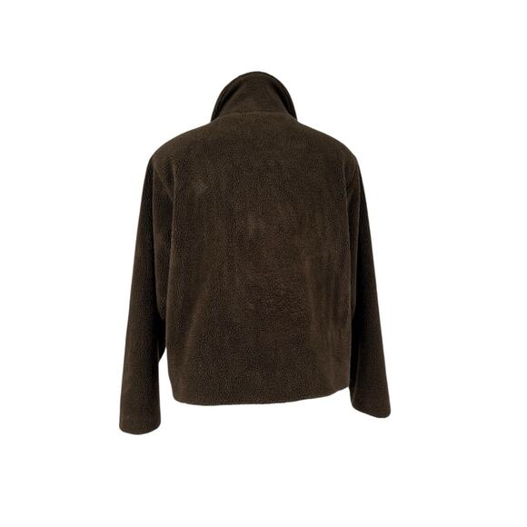 Nils Resort Collection Fleece Jacket Brown Large Cozycore Button Front Lined - Picture 4 of 13